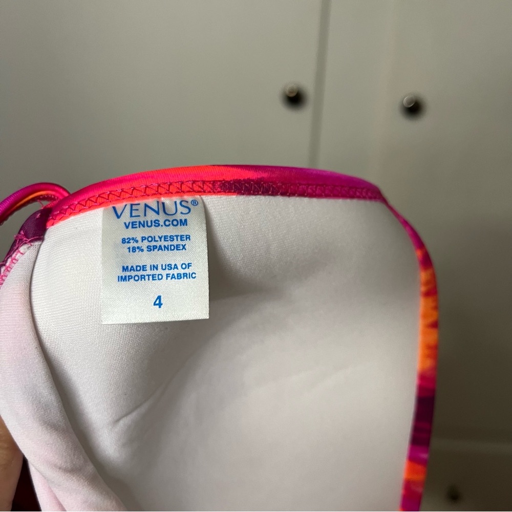 2000s Venus Pink One Piece Cut Out Halter Bathing Suit - Picture 5 of 6